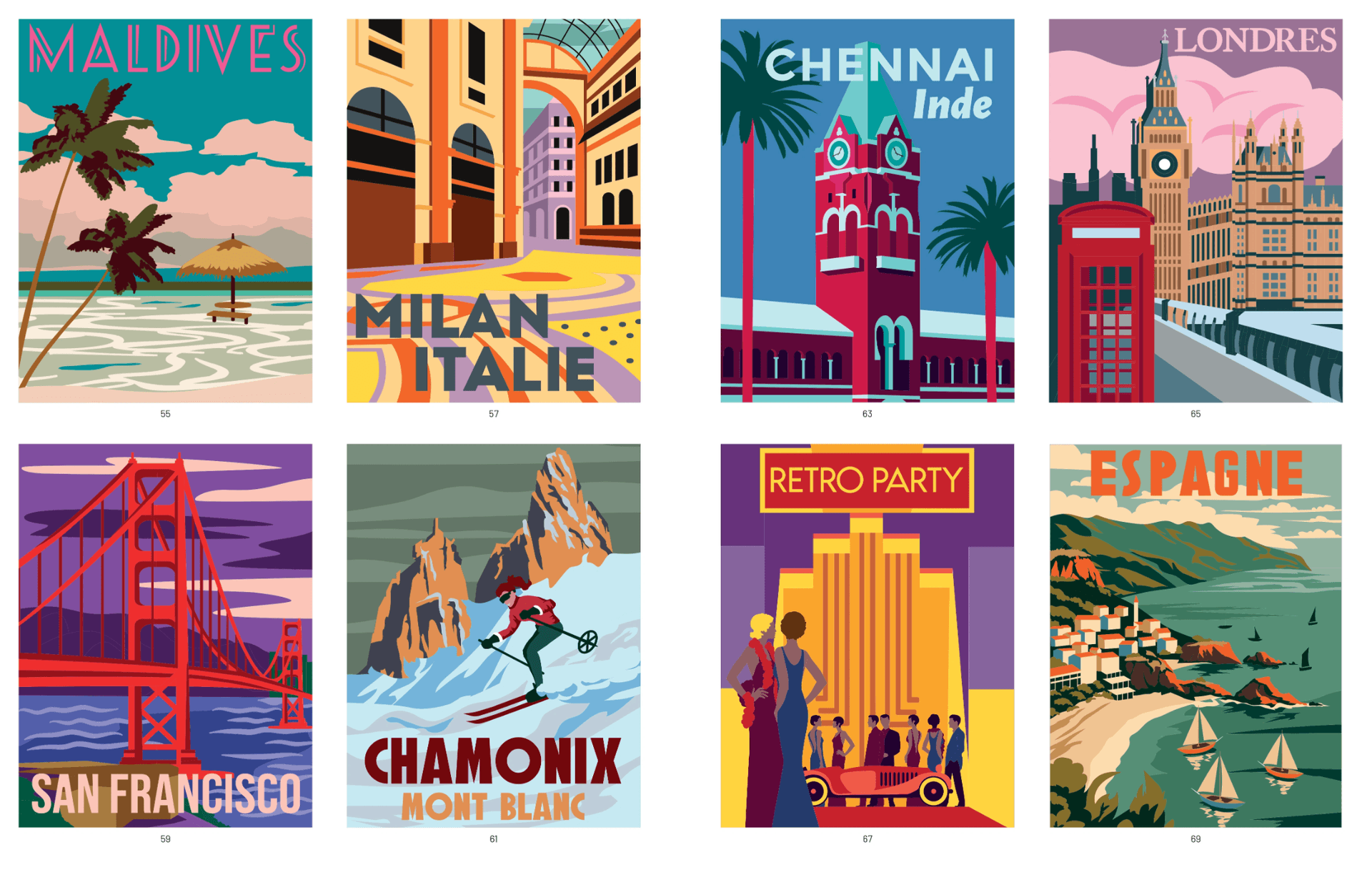 Retro Posters – 40 Mystery Coloring Pages