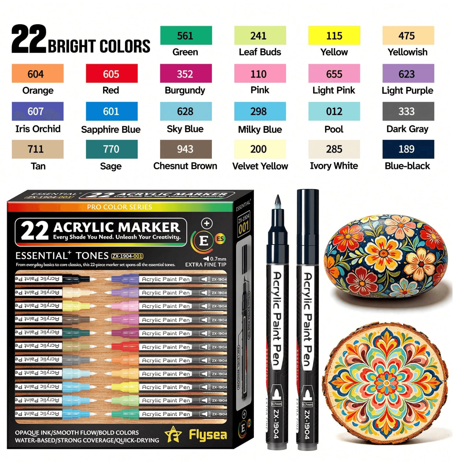 Flysea Fine tip Essentials tones (22 colors)