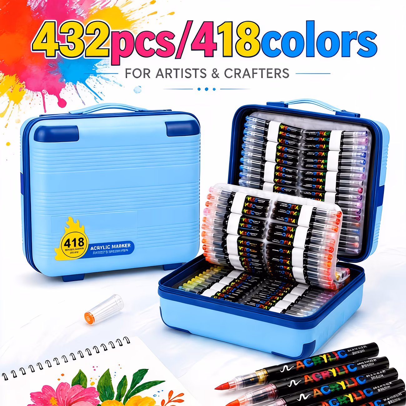 418 Colors Acrylic Brush Markers (plastic bag)