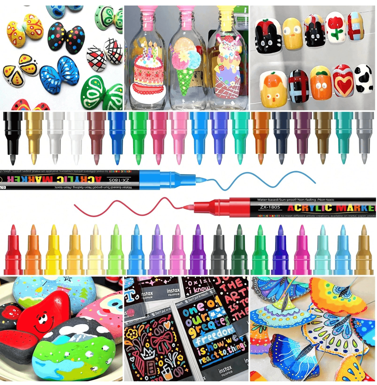 fine tip acrylic markers (72 colors)