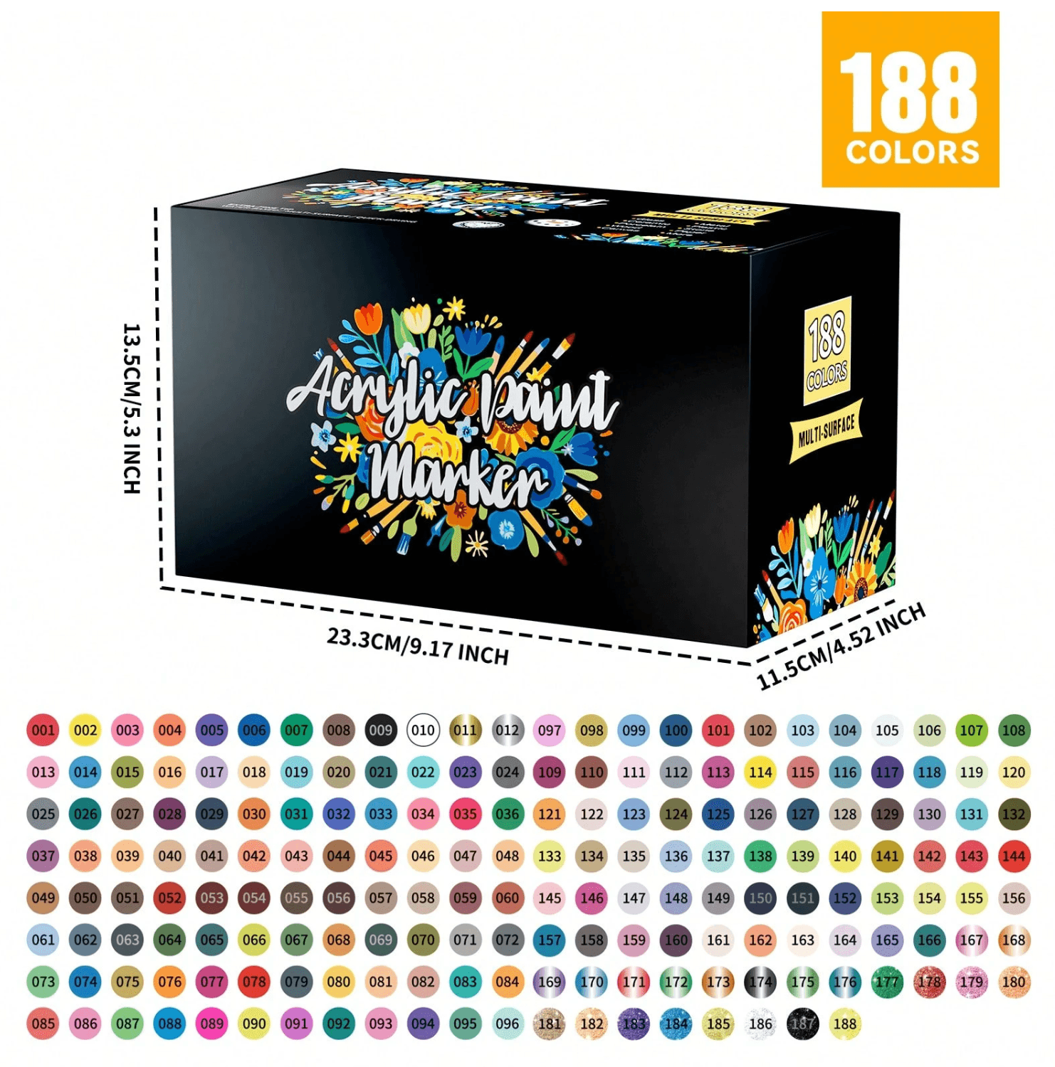 fine tip acrylic markers (188 colors)
