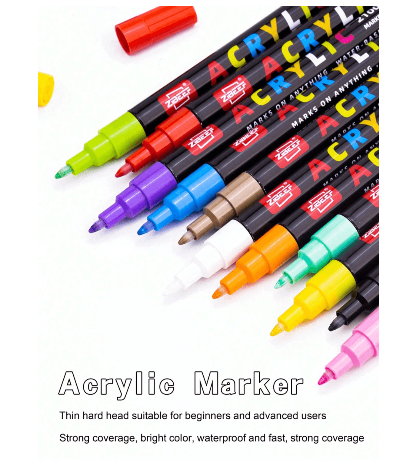 Zibeef fine tip acrylic markers (120 colors)