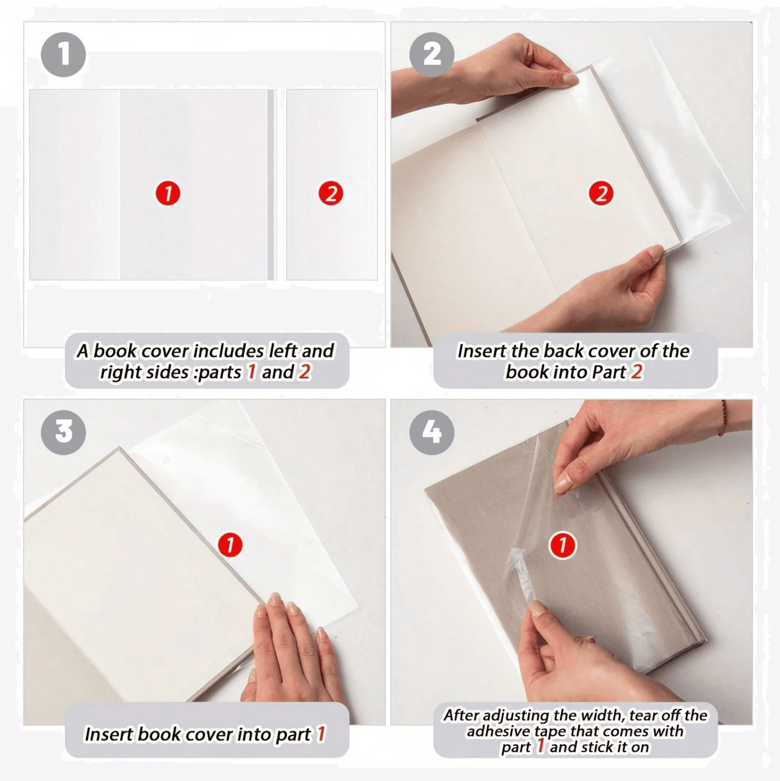Plastic book cover A4 size (1 pcs)