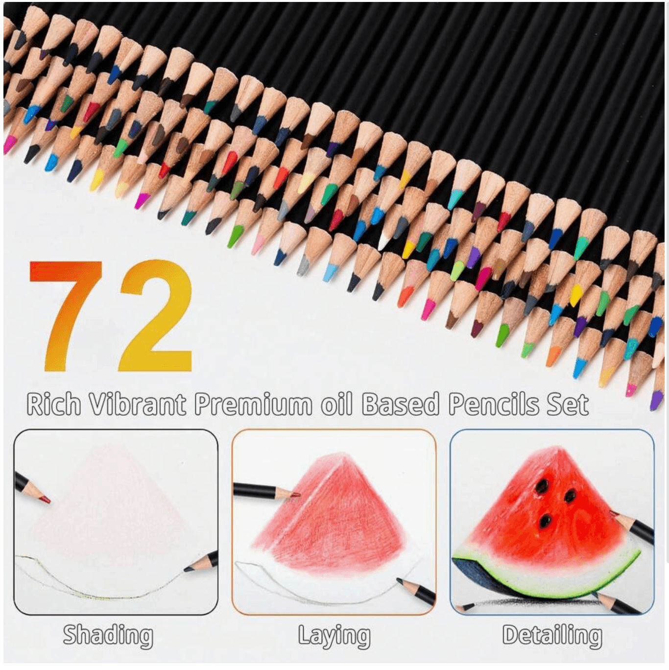 Oil based colored pencils (72 colors)