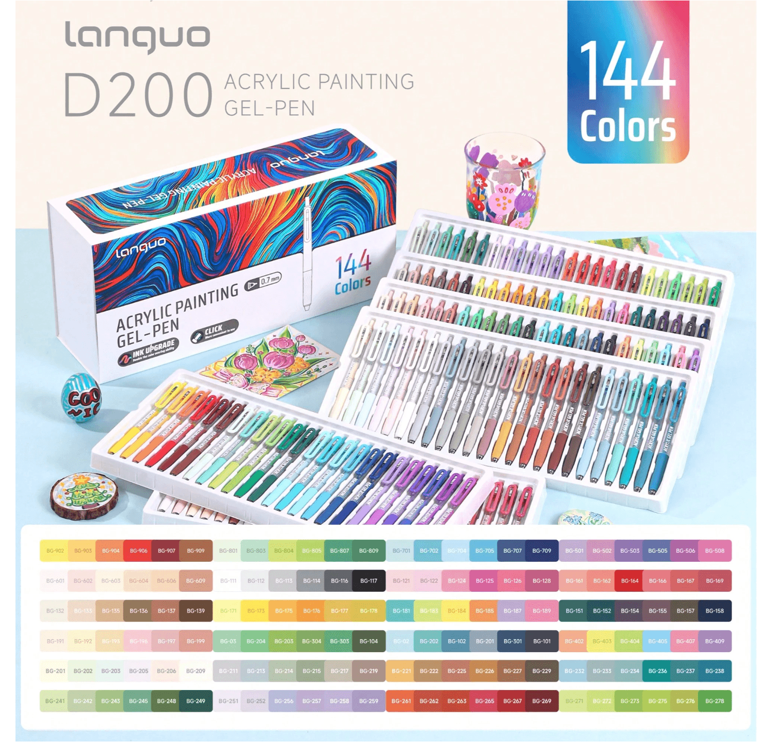 Languo acrylic painting gel pen (144 colors)