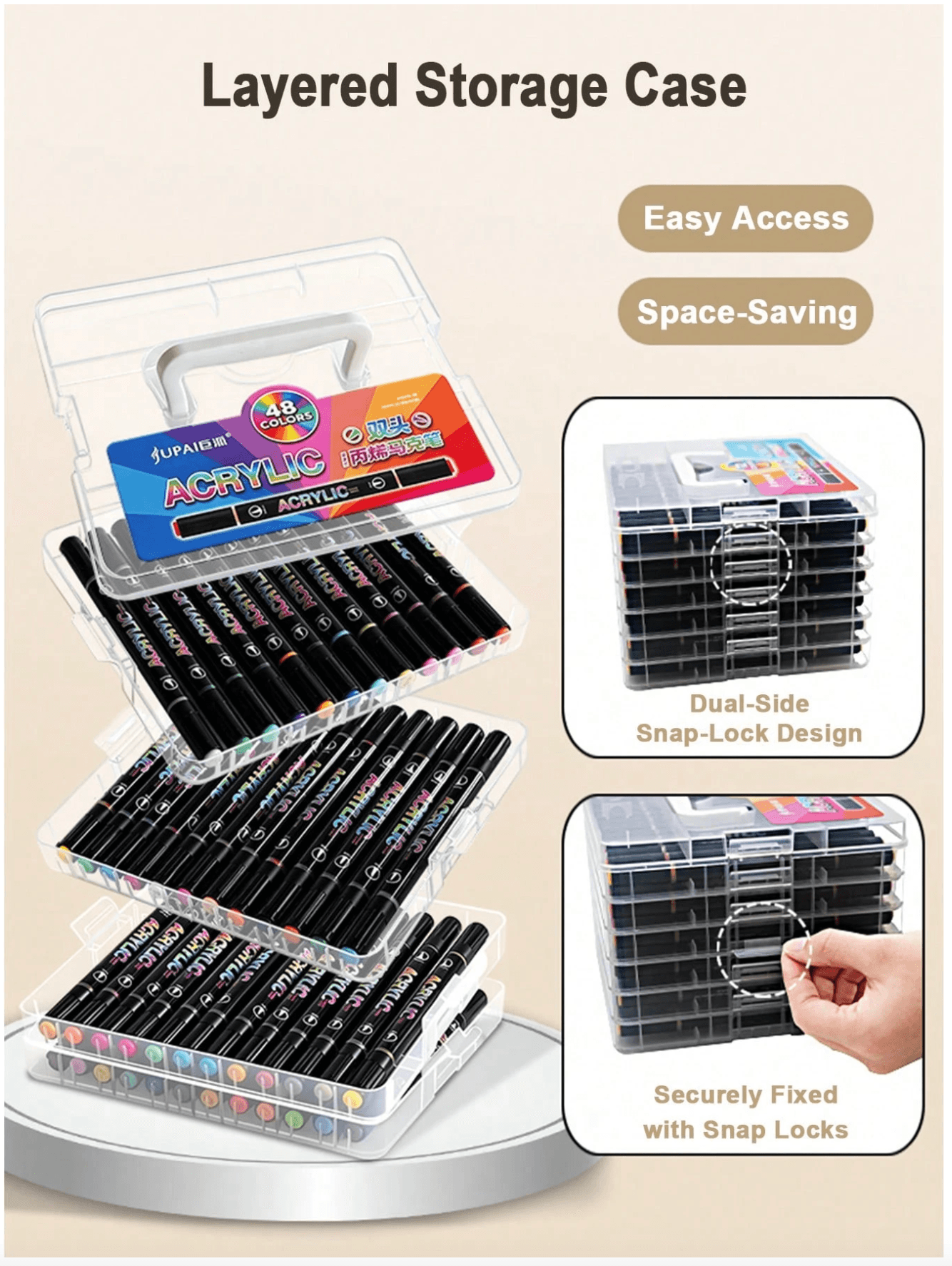 Jupai dual-tip acrylic markers (72 colors)
