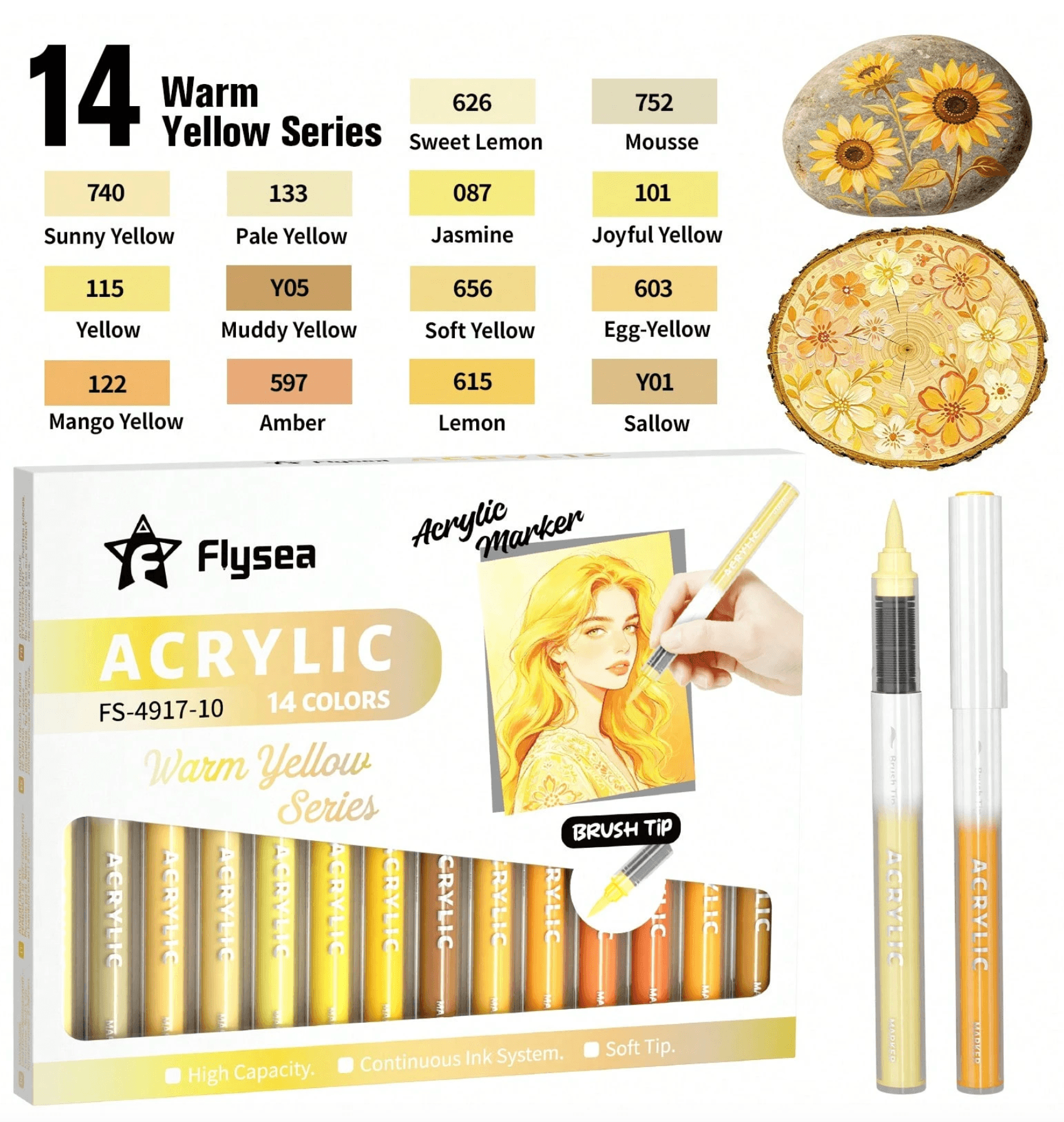 Flysea warm yellow series (14 colors)
