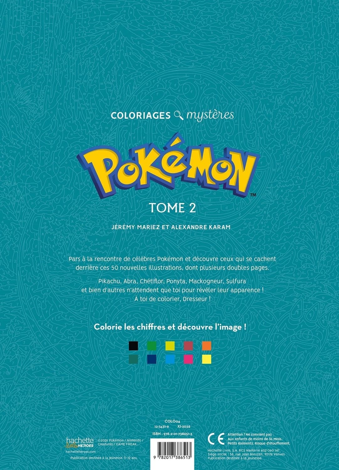 Coloriages Mystères - Pokémon Tome 2