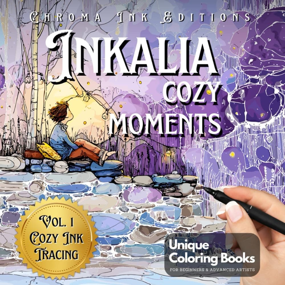Inkalia Cozy Moments: Stress-Relief Tracing with Just One Black Pen