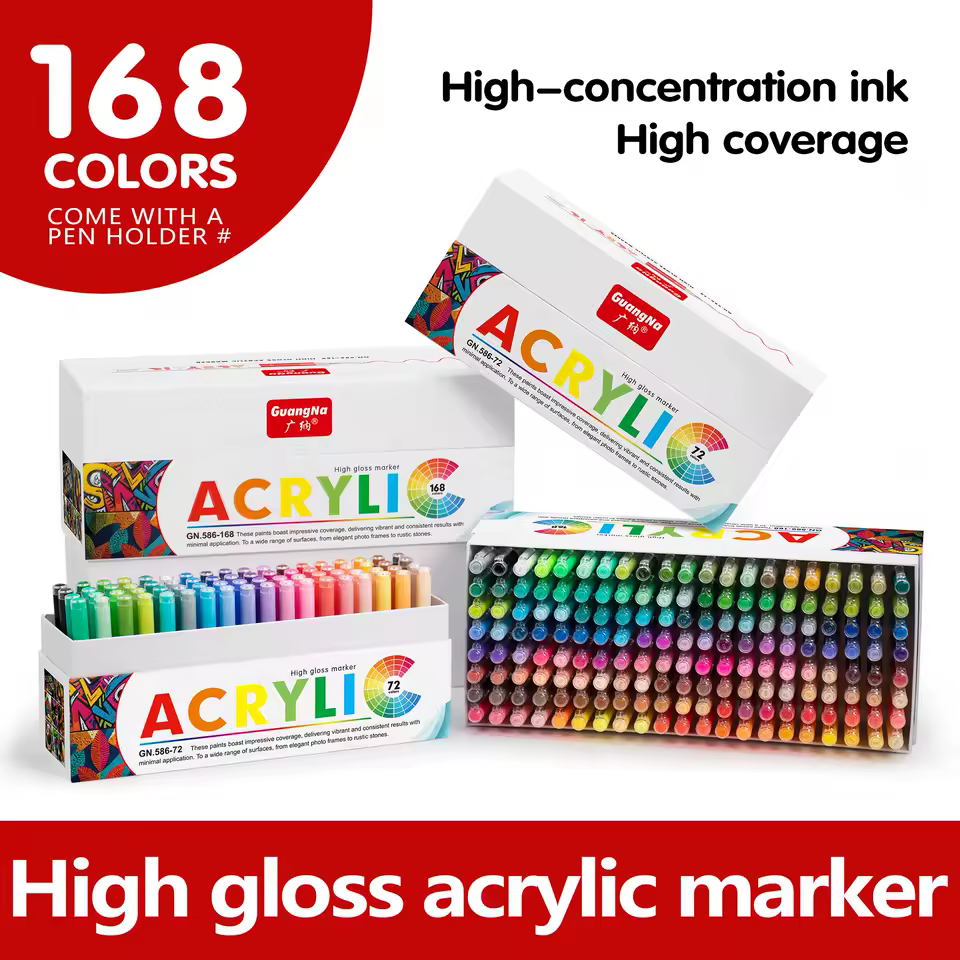 GuangNa Straight Liquid High-gloss Acrylic Marker Pen 168 Color