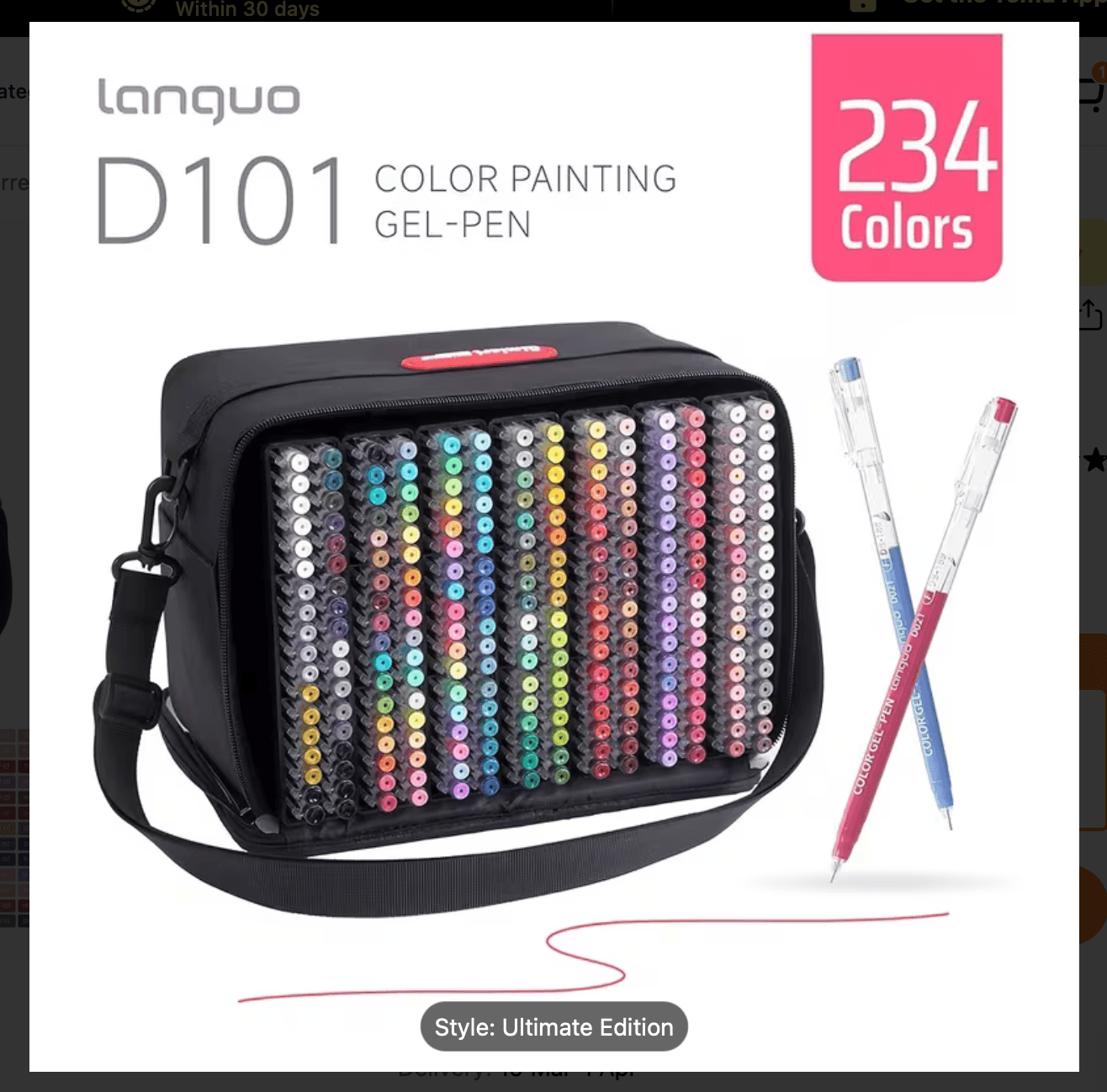 252 Count Art Gel Pens Set 0.6mm 234 Colors High-Capacity Markers