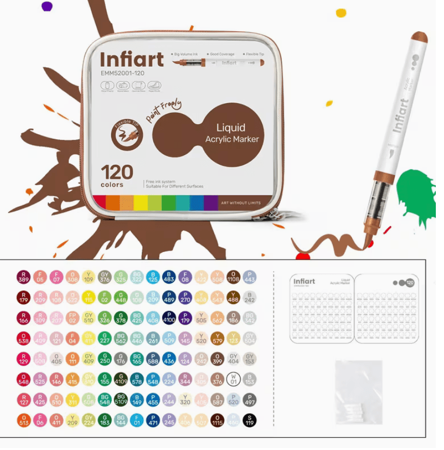 Infiart acrylic markers (120 colors) Bag