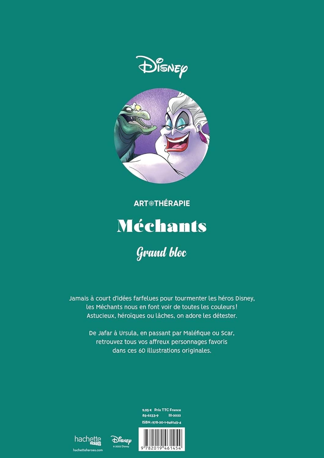 Grand bloc Disney Méchants: 60 coloriages anti-stress