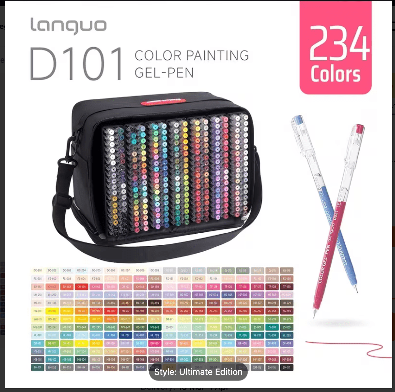 252 Count Art Gel Pens Set 0.6mm 234 Colors High-Capacity Markers